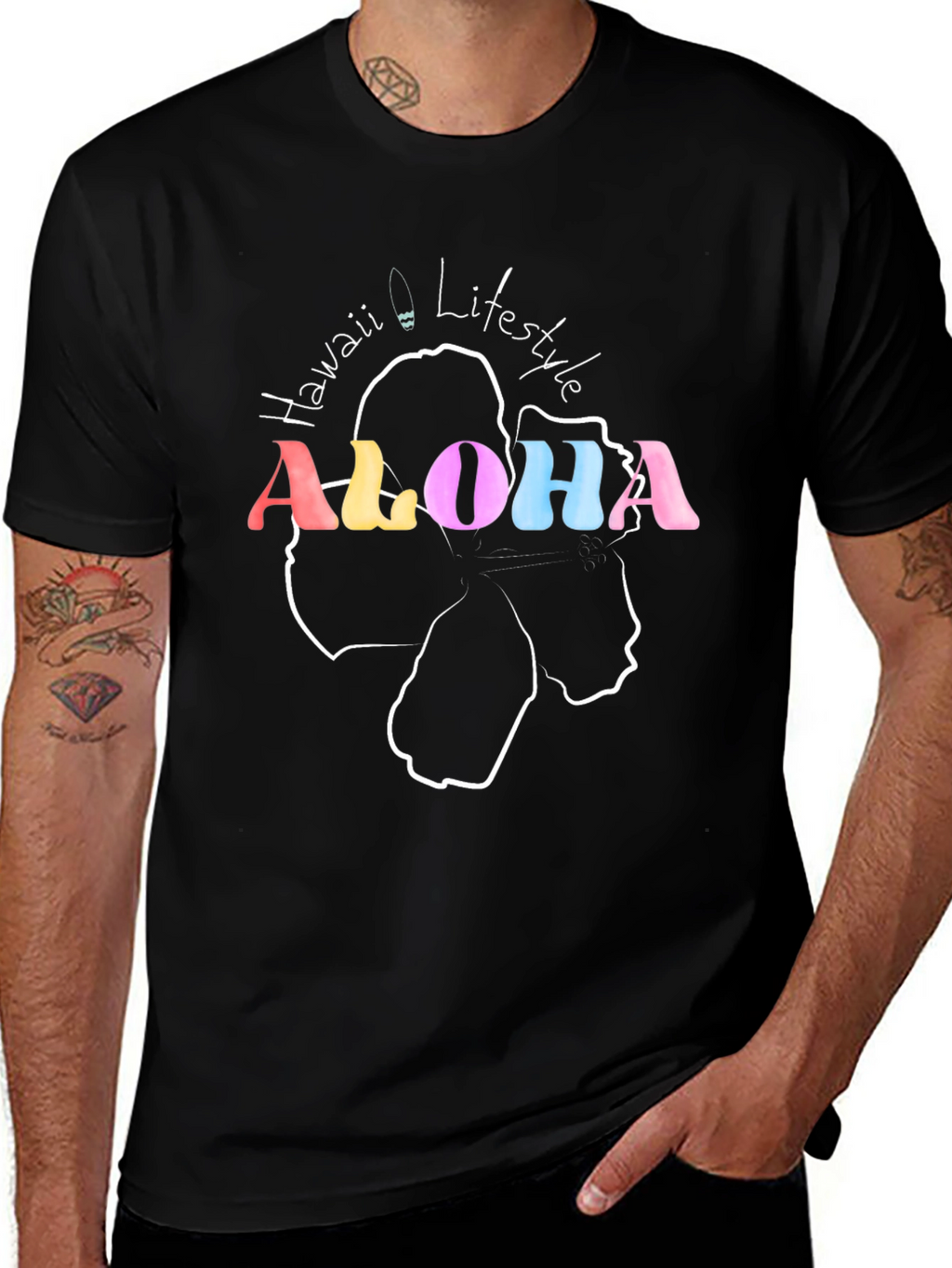 Aloha Hawaii Lifestyle Black T-Shirt
