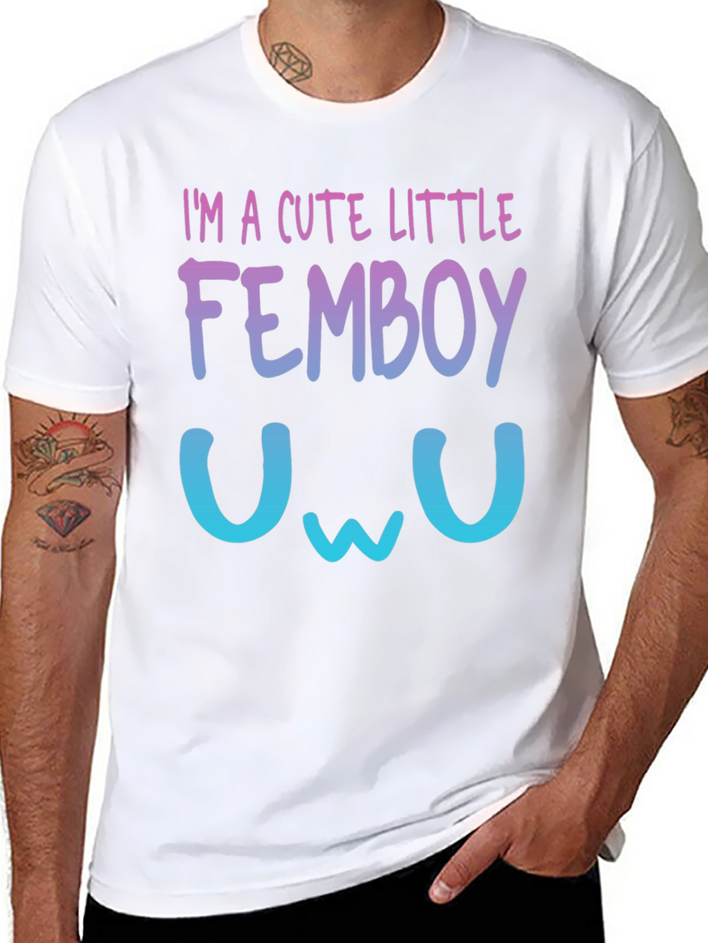 Cute Little Femboy T-Shirt - Gradient Design
