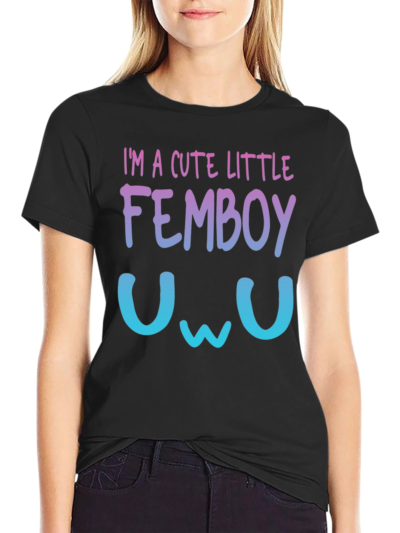 Cute Little Femboy T-Shirt - Gradient Design