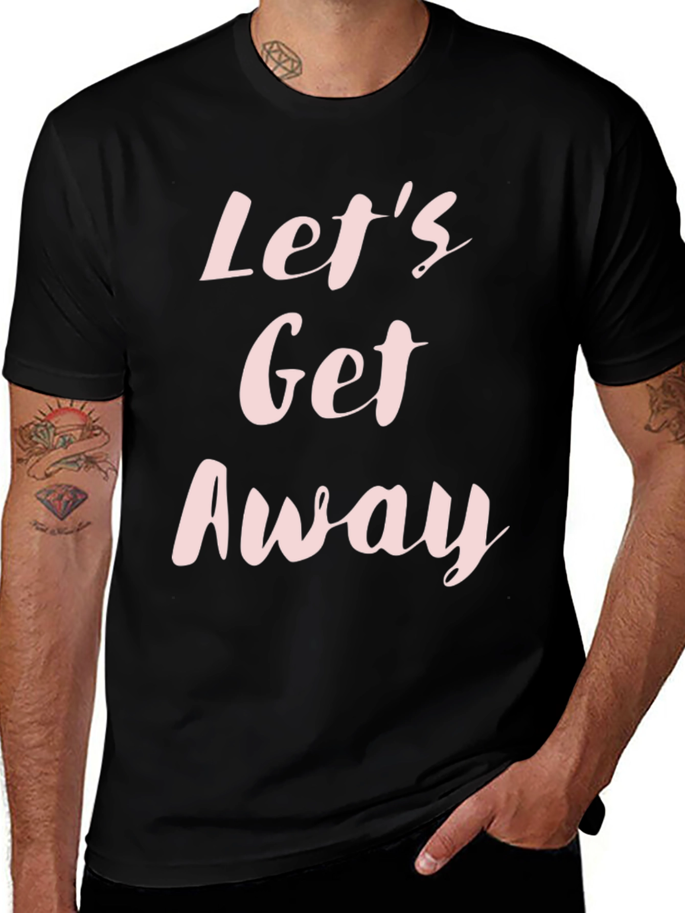 Lets Get Away Black Graphic Tee Shirt