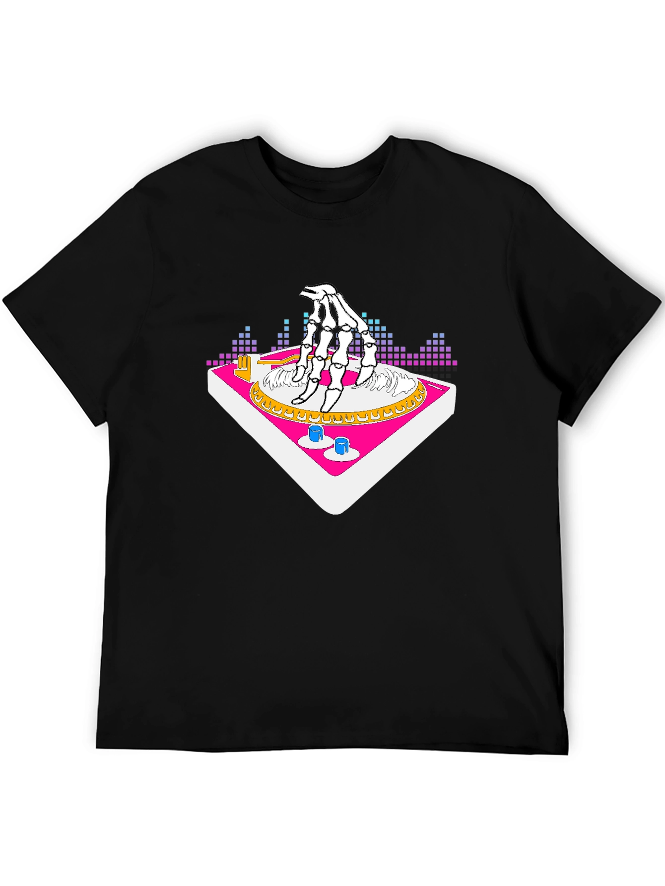 DJ Skeleton Hand Turntable Graphic Tee