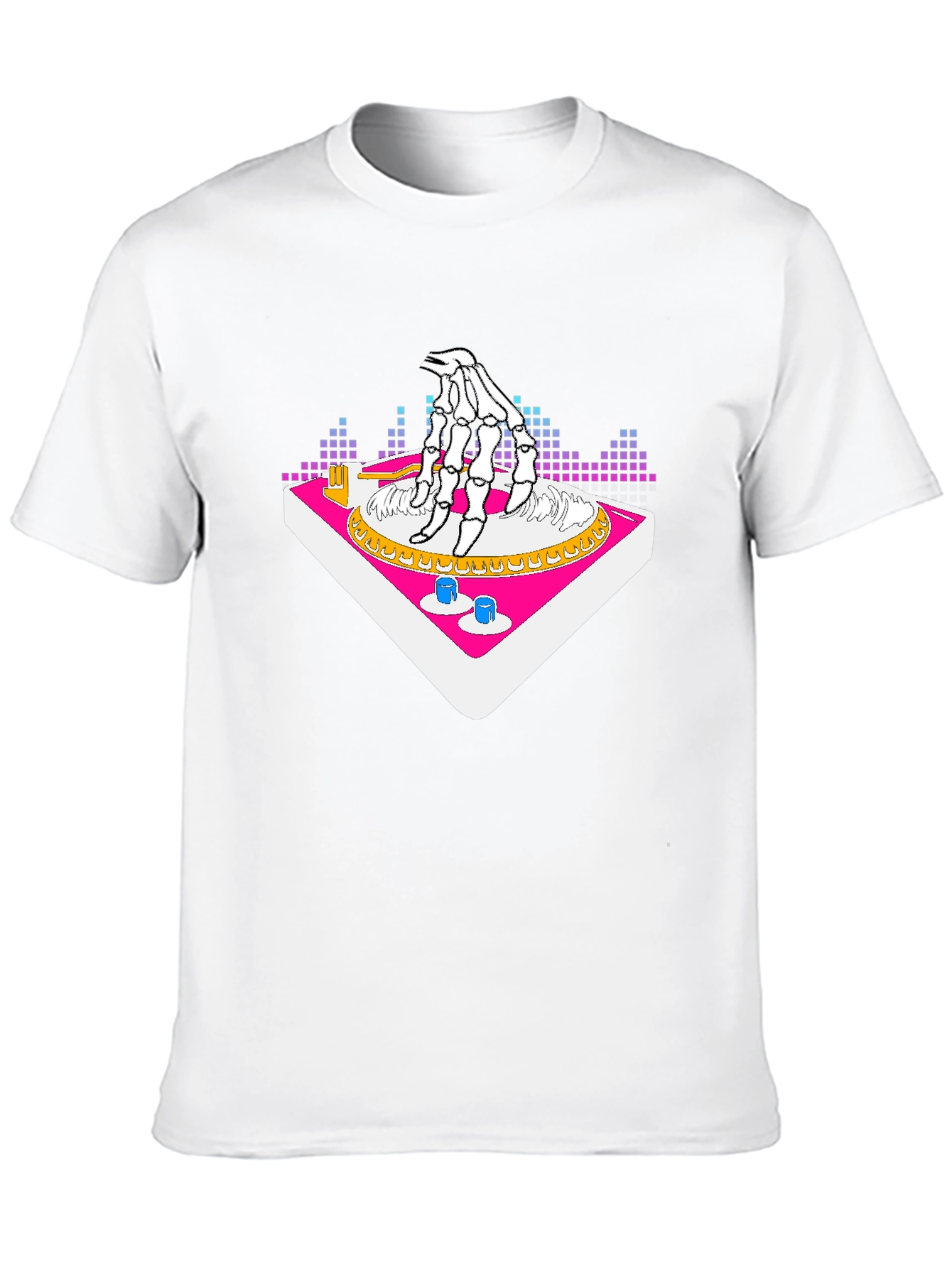 DJ Skeleton Hand Turntable Graphic Tee