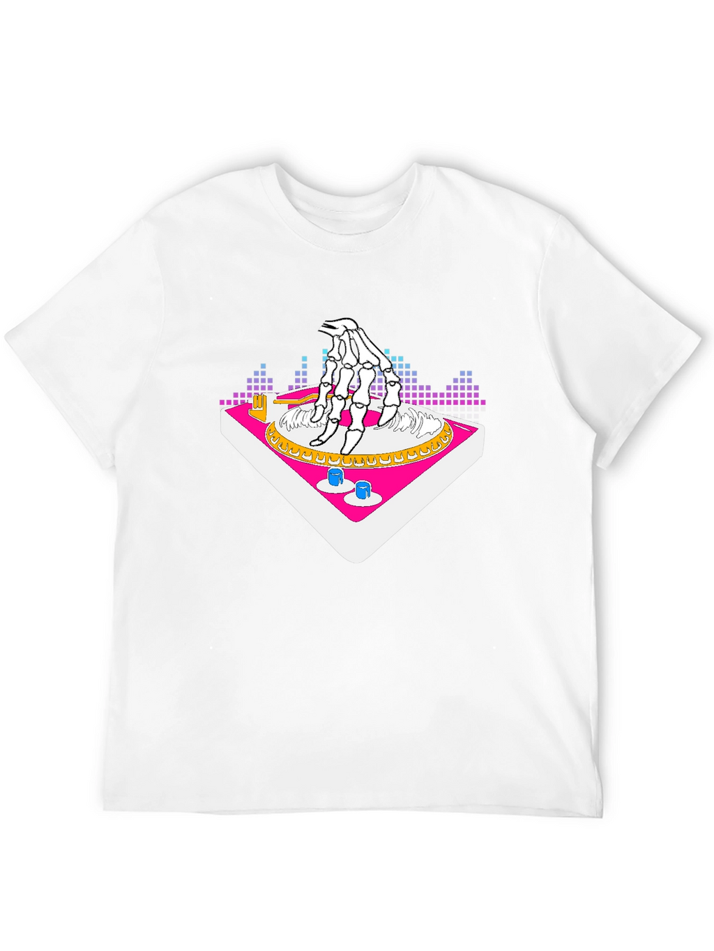 DJ Skeleton Hand Turntable Graphic Tee