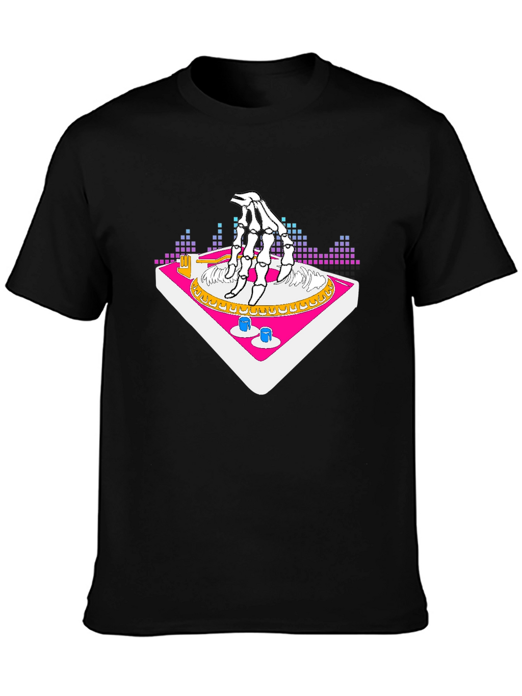 DJ Skeleton Hand Turntable Graphic Tee