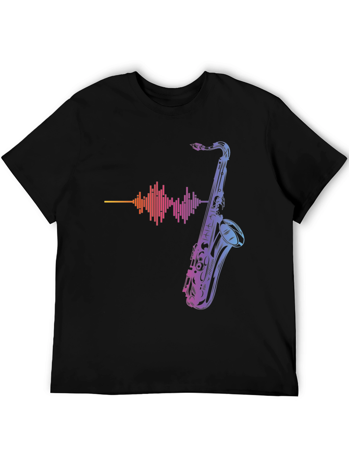 Saxophone Graphic Print Tee - Music Lover T-Shirt