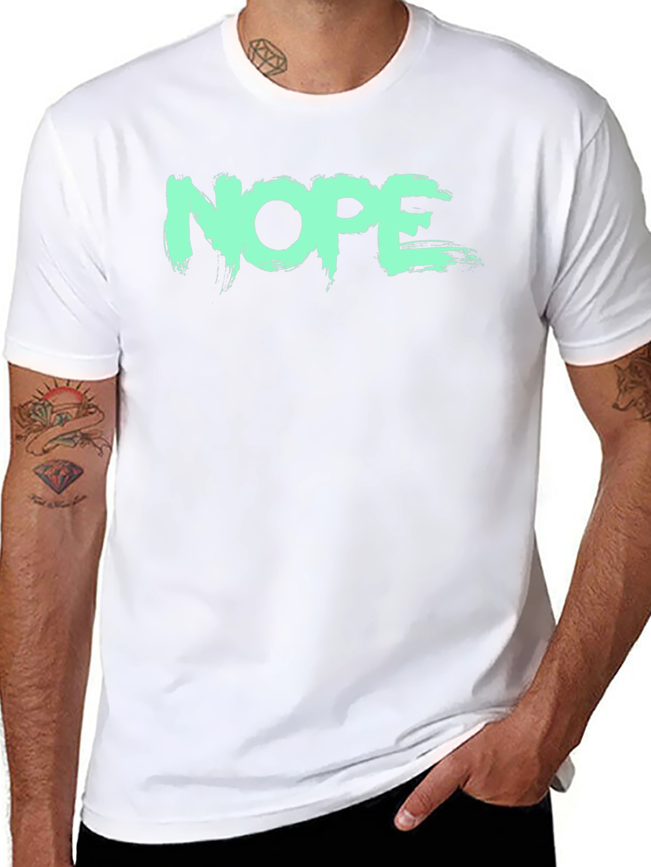 NOPE Graphic Tee - Brush Stroke Design