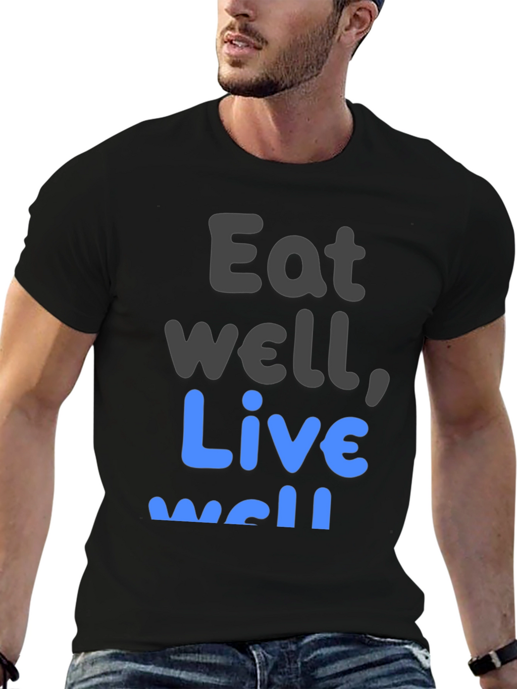 Eat Well Live Well T-Shirt Black