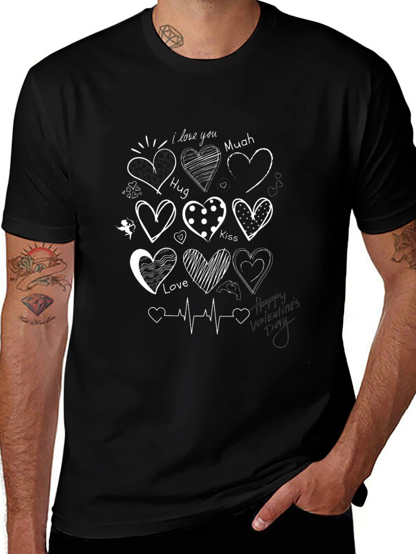 Heart Valentines Day Graphic T-Shirt
