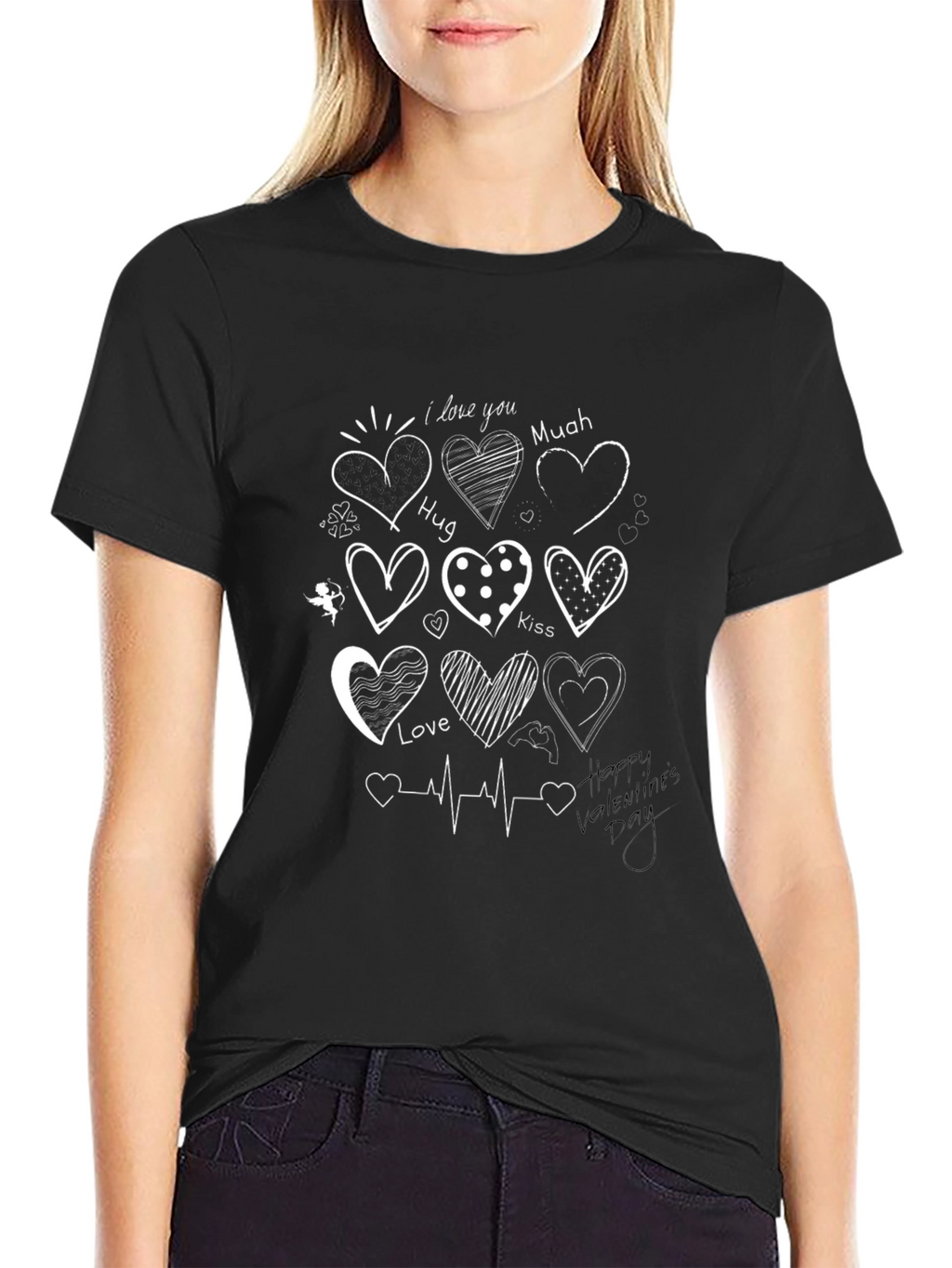 Heart Valentines Day Graphic T-Shirt