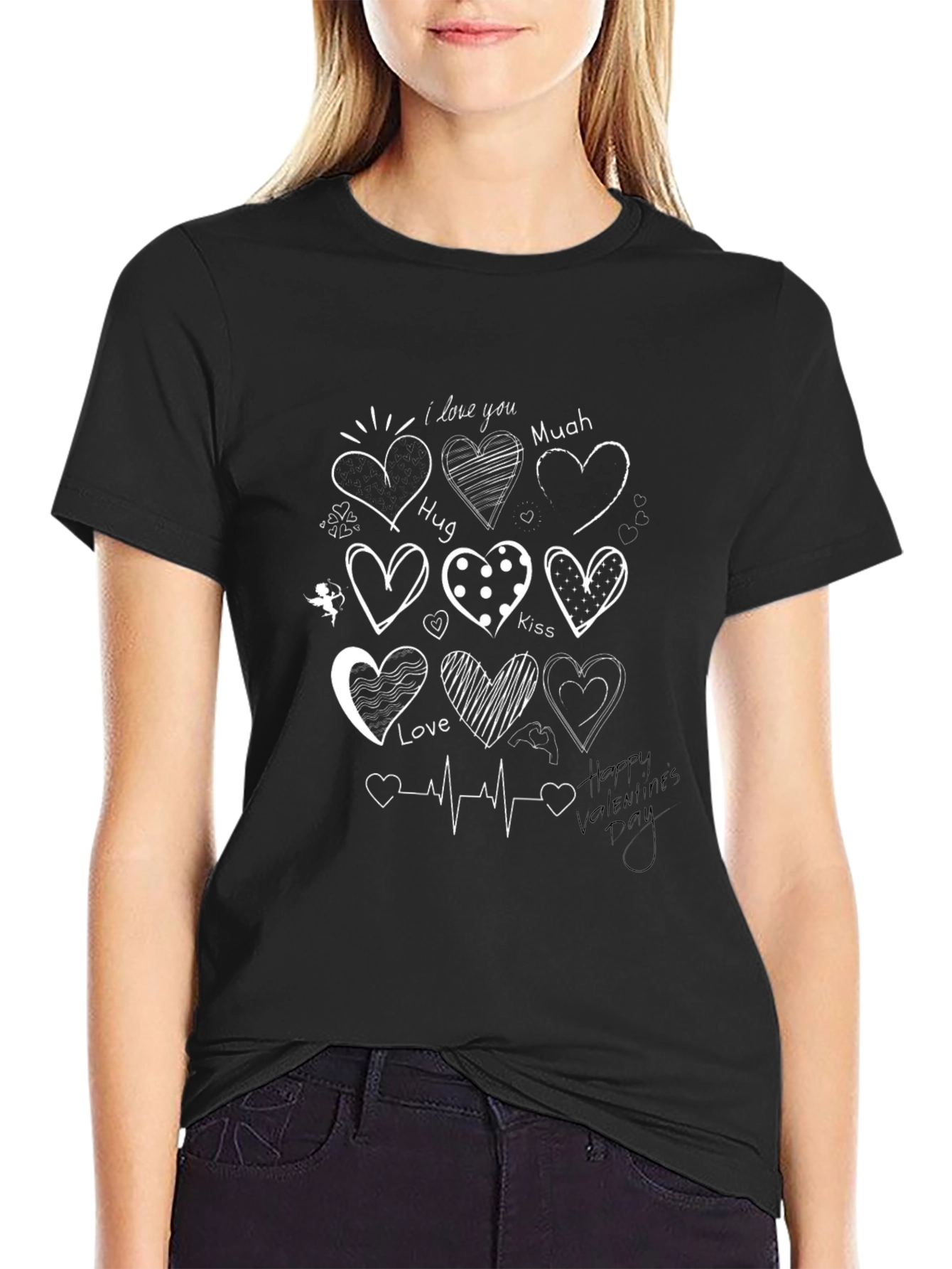 Heart Valentines Day Graphic T-Shirt