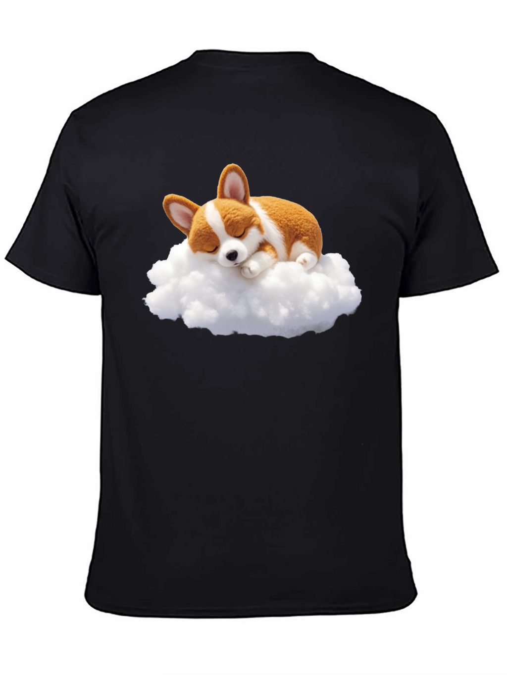 Corgi Cloud Black T-Shirt
