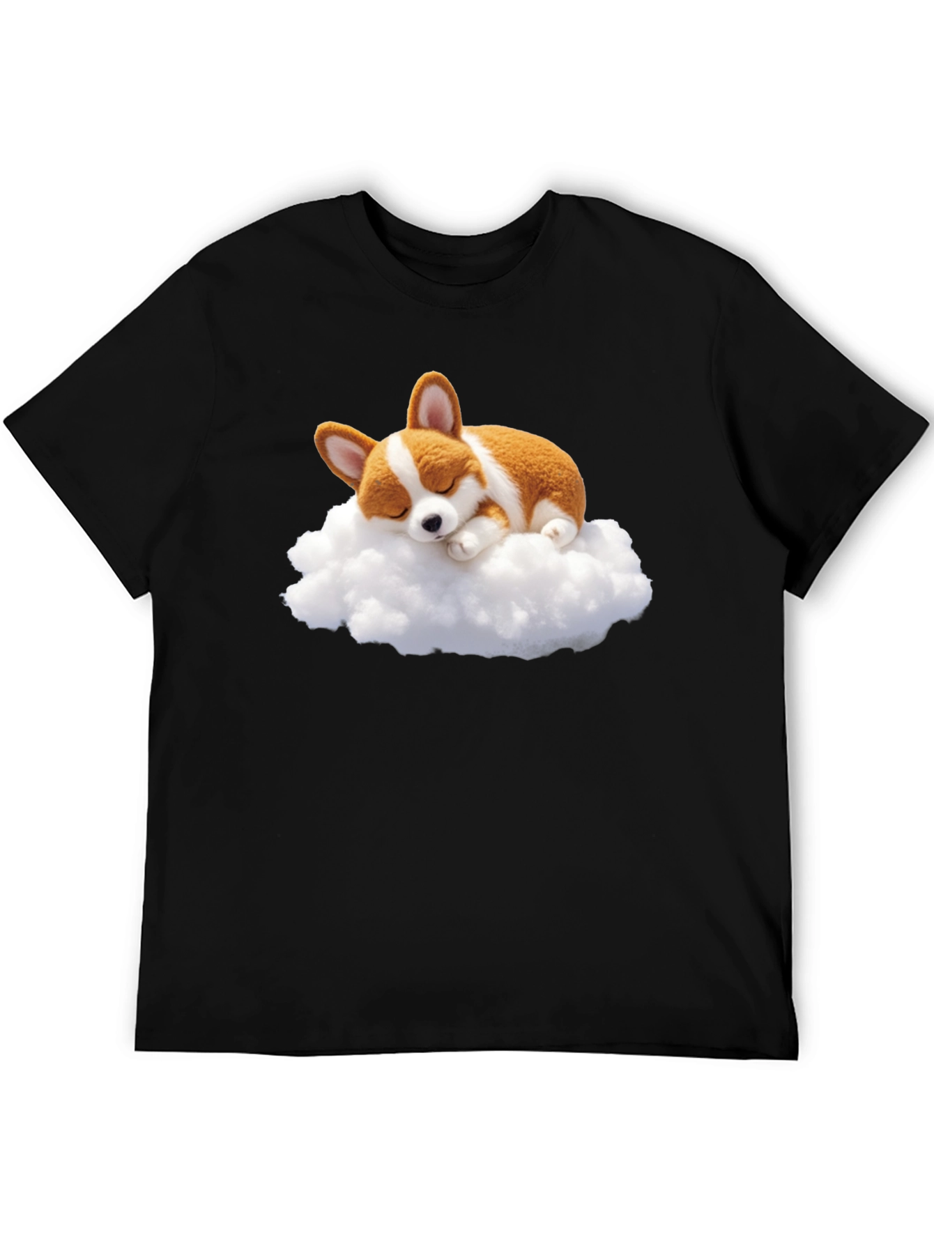 Corgi Cloud Black T-Shirt