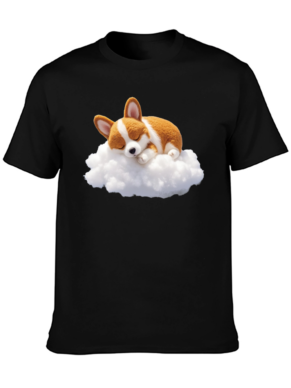 Corgi Cloud Black T-Shirt