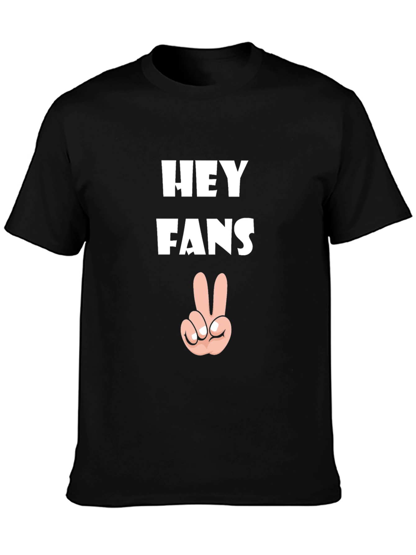 Hey Fans Graphic T-Shirt - Casual Black Tee