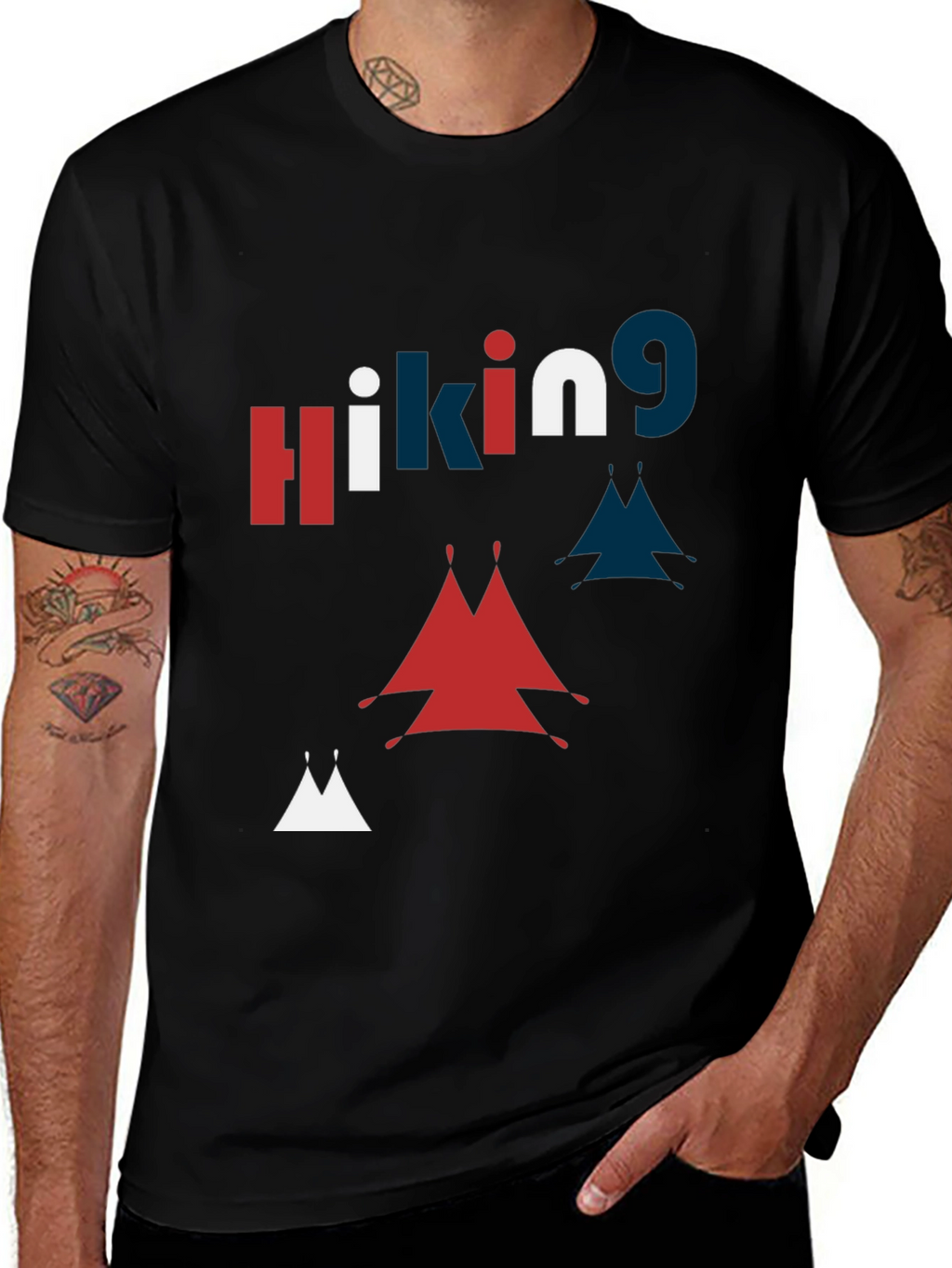 Hiking Graphic Print Crew Neck T-Shirt