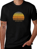 Antarctica Sunset Graphic Tee - Distressed Style
