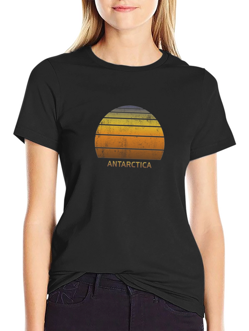 Antarctica Sunset Graphic Tee - Distressed Style