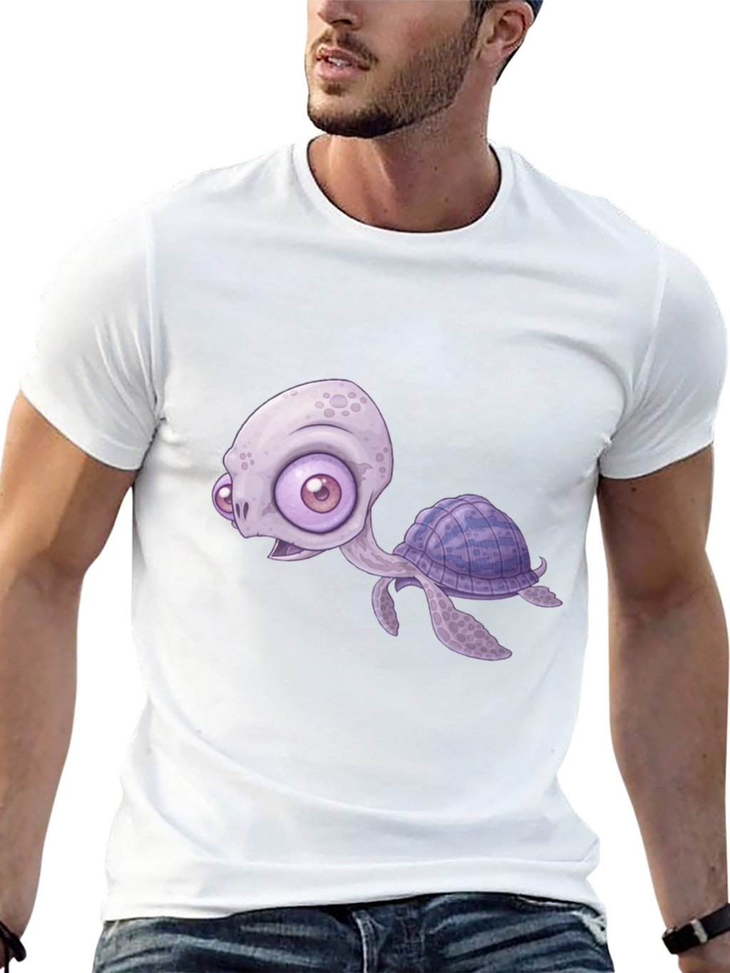 Cartoon Turtle Graphic T-Shirt
