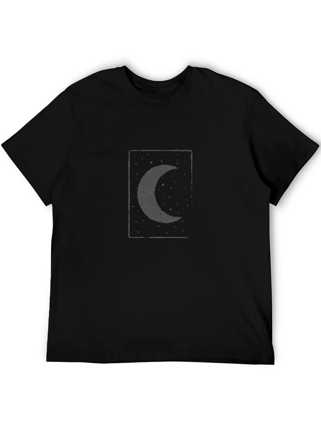 Black Moon Graphic Tee - Celestial Crescent Design