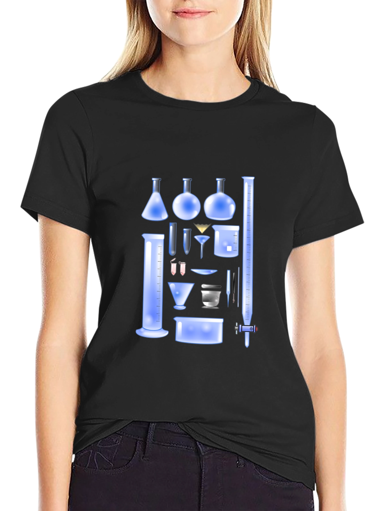 Science Beaker Graphic Tee - Black