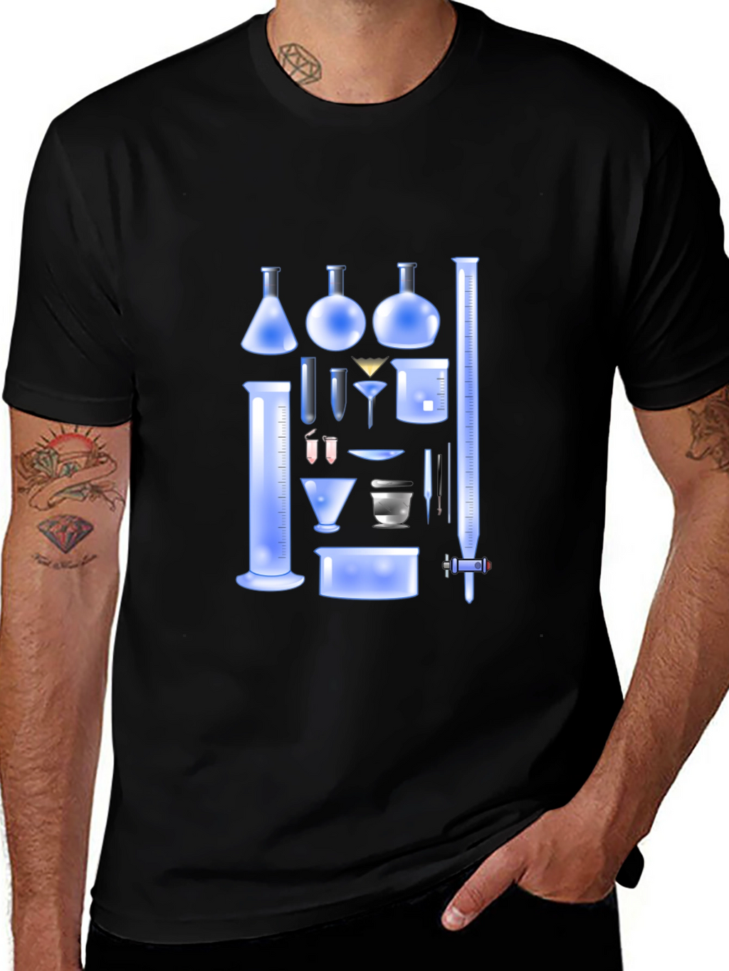 Science Beaker Graphic Tee - Black