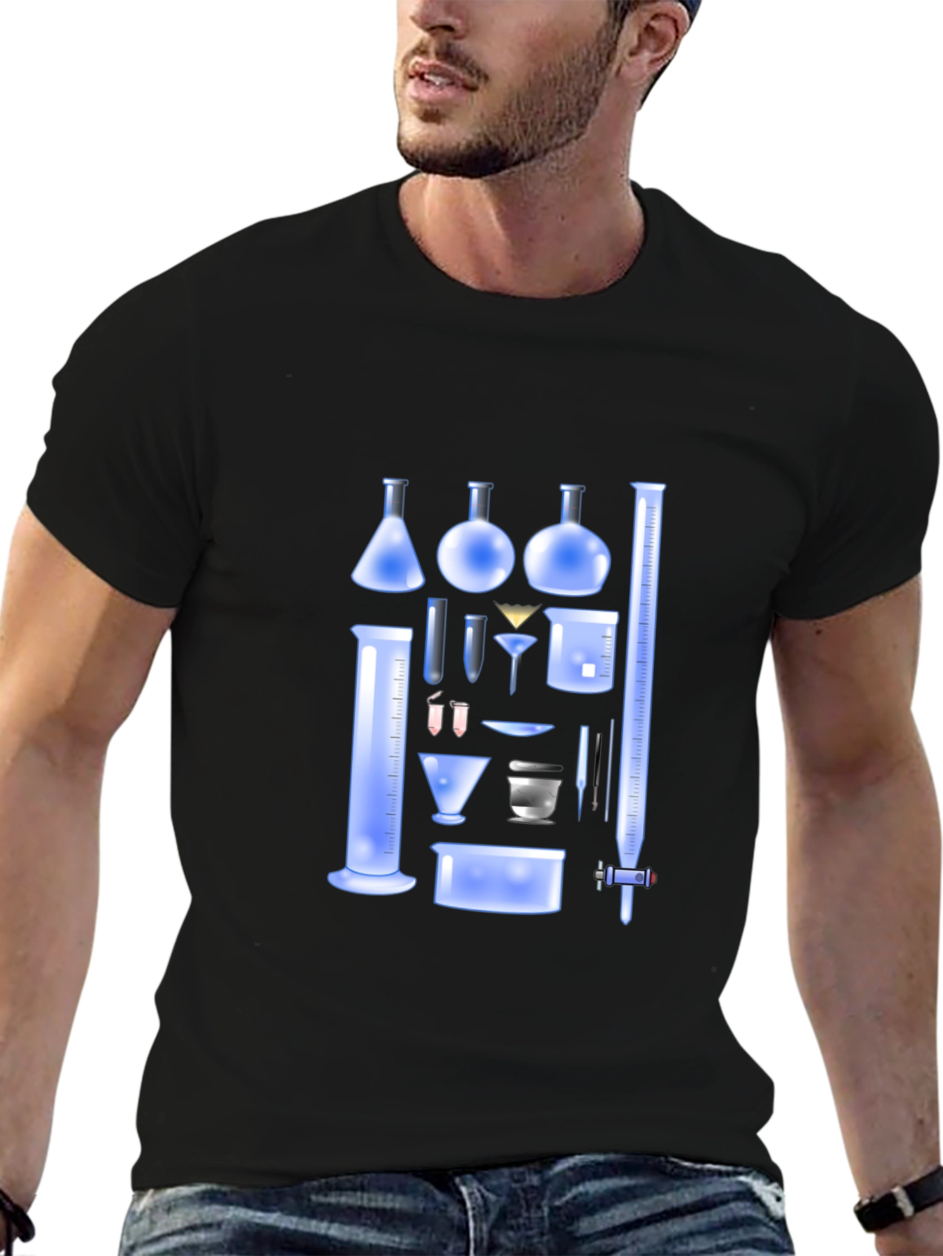 Science Beaker Graphic Tee - Black