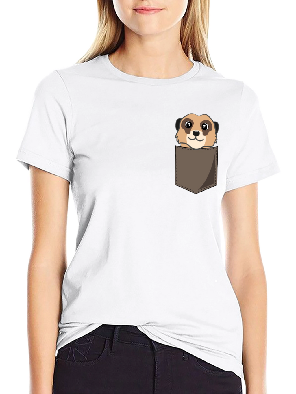 Meerkat Pocket Tee -  Cute Animal Graphic Shirt