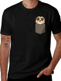 Meerkat Pocket Tee -  Cute Animal Graphic Shirt