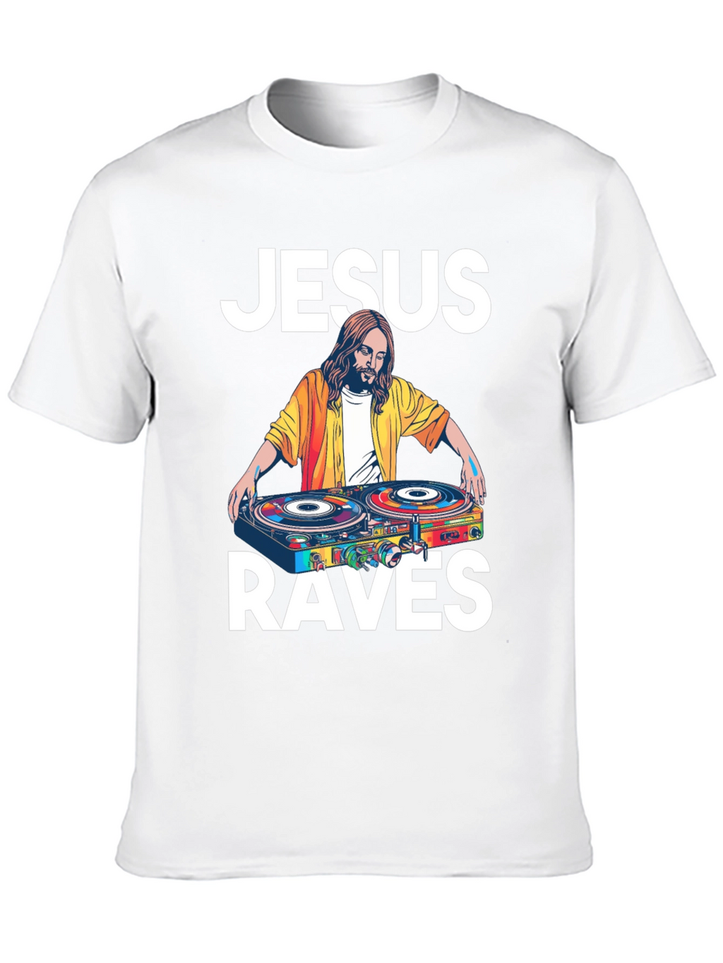 Jesus Raves Graphic T-Shirt - Party Tee