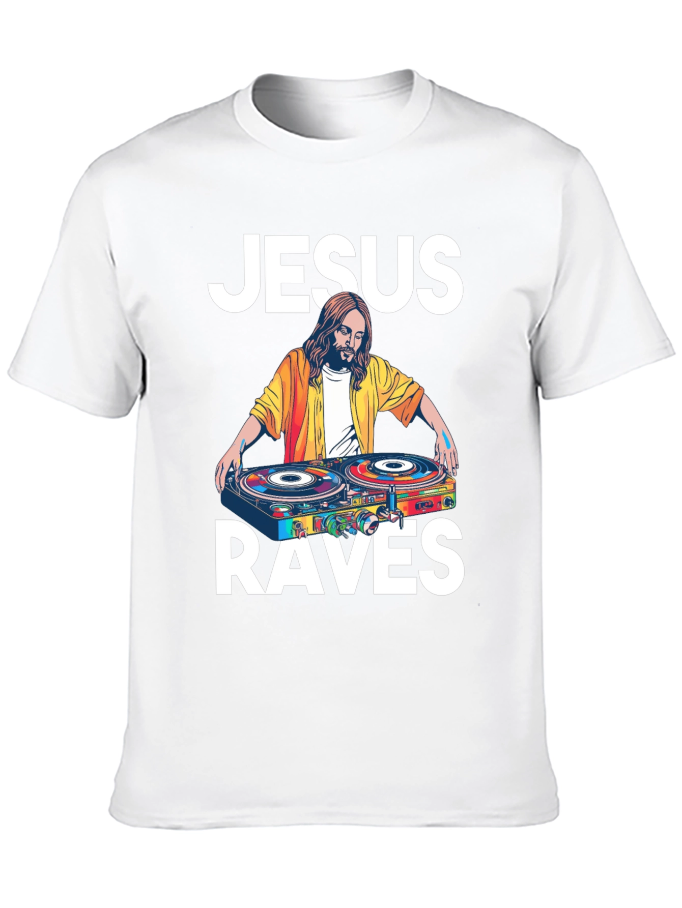 Jesus Raves Graphic T-Shirt - Party Tee