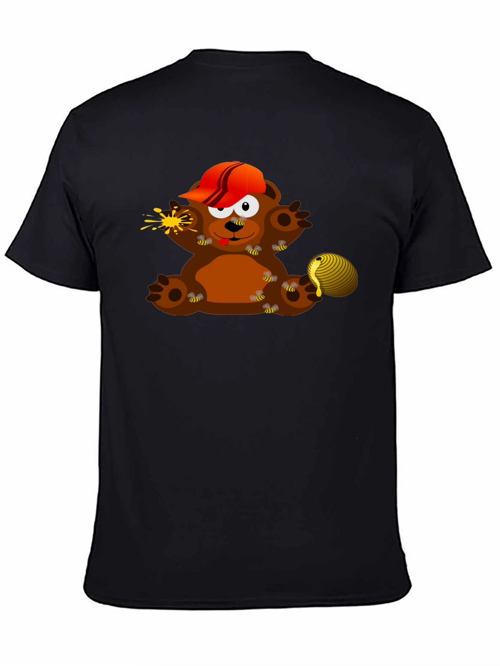 Cartoon Bear & Bees Graphic Tee