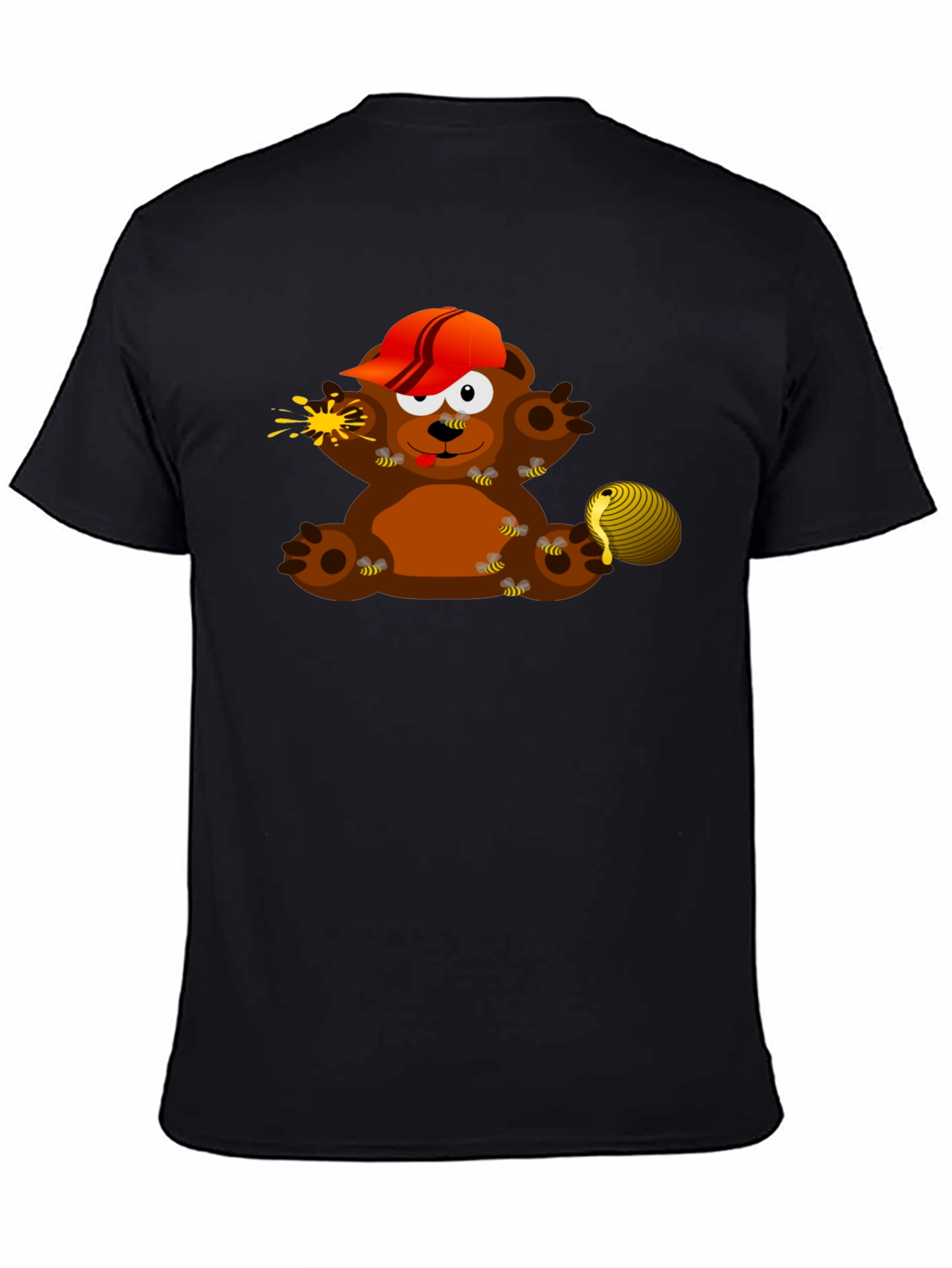 Cartoon Bear & Bees Graphic Tee