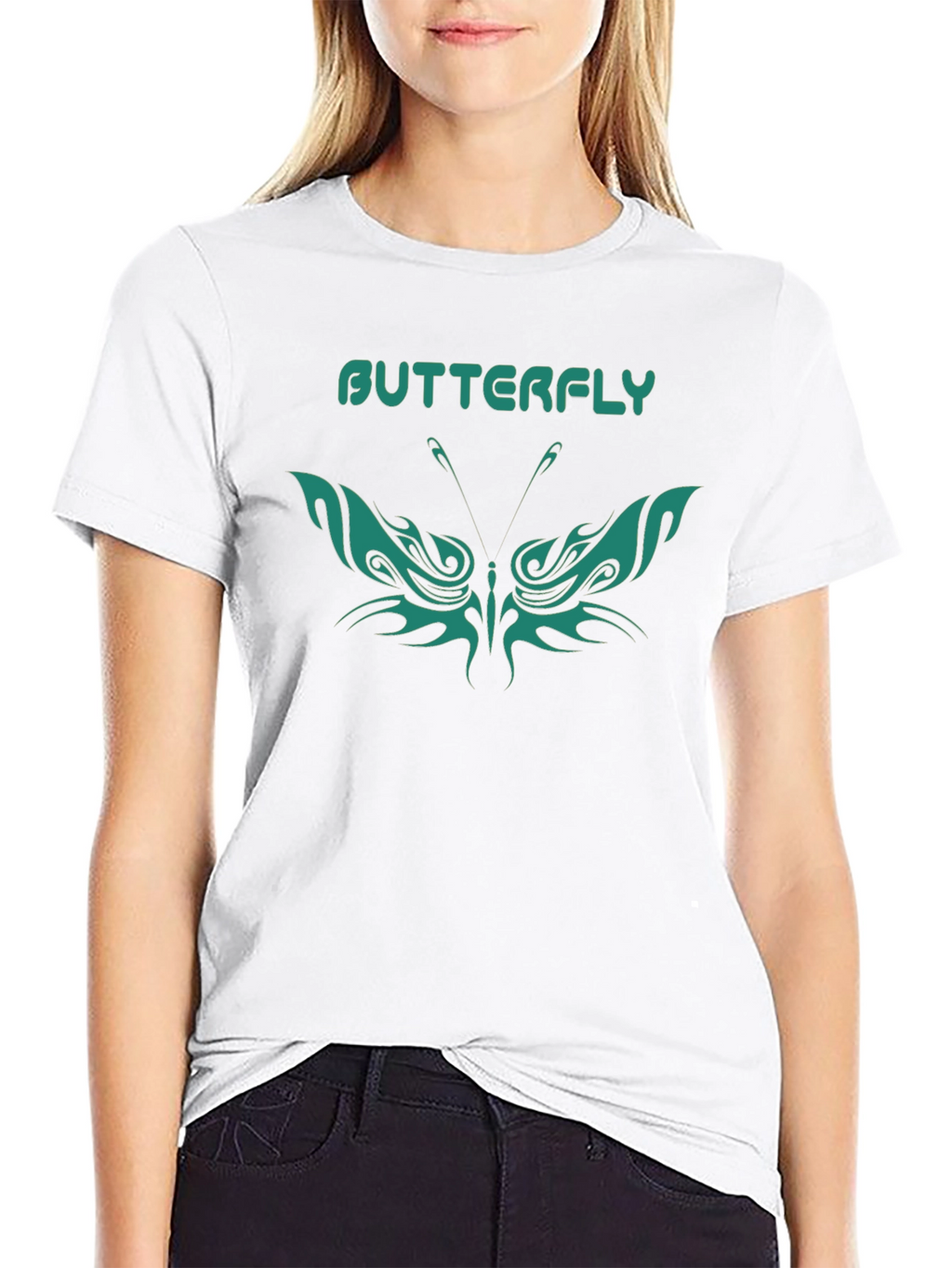 Black Butterfly Graphic Tee - Trendy Style