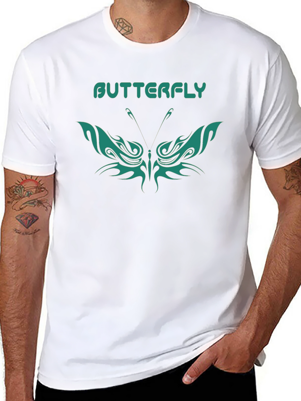 Black Butterfly Graphic Tee - Trendy Style