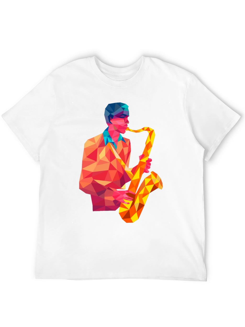 Geometric Saxophone Player Graphic Tee