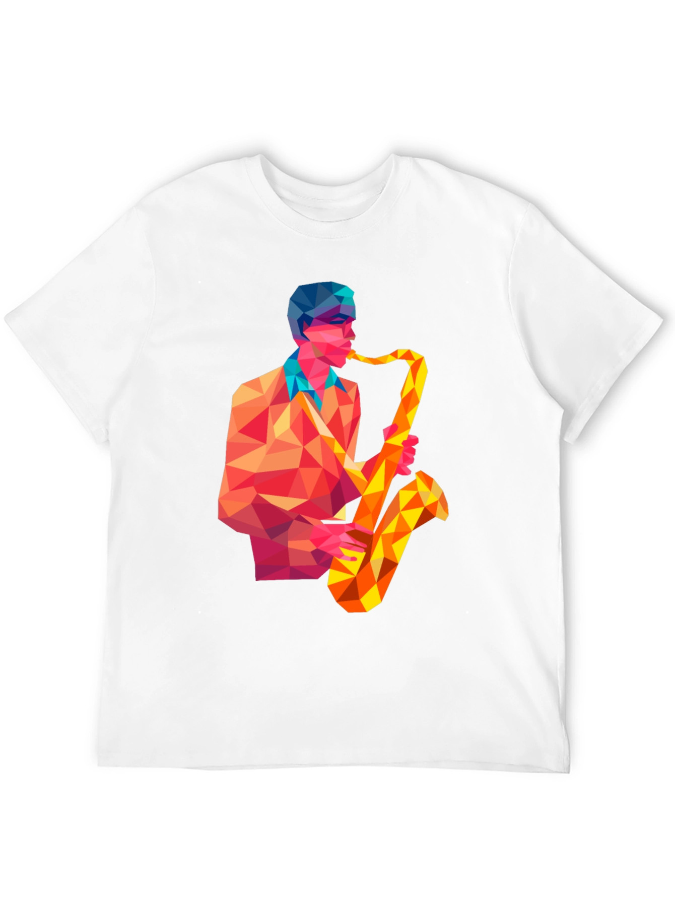 Geometric Saxophone Player Graphic Tee
