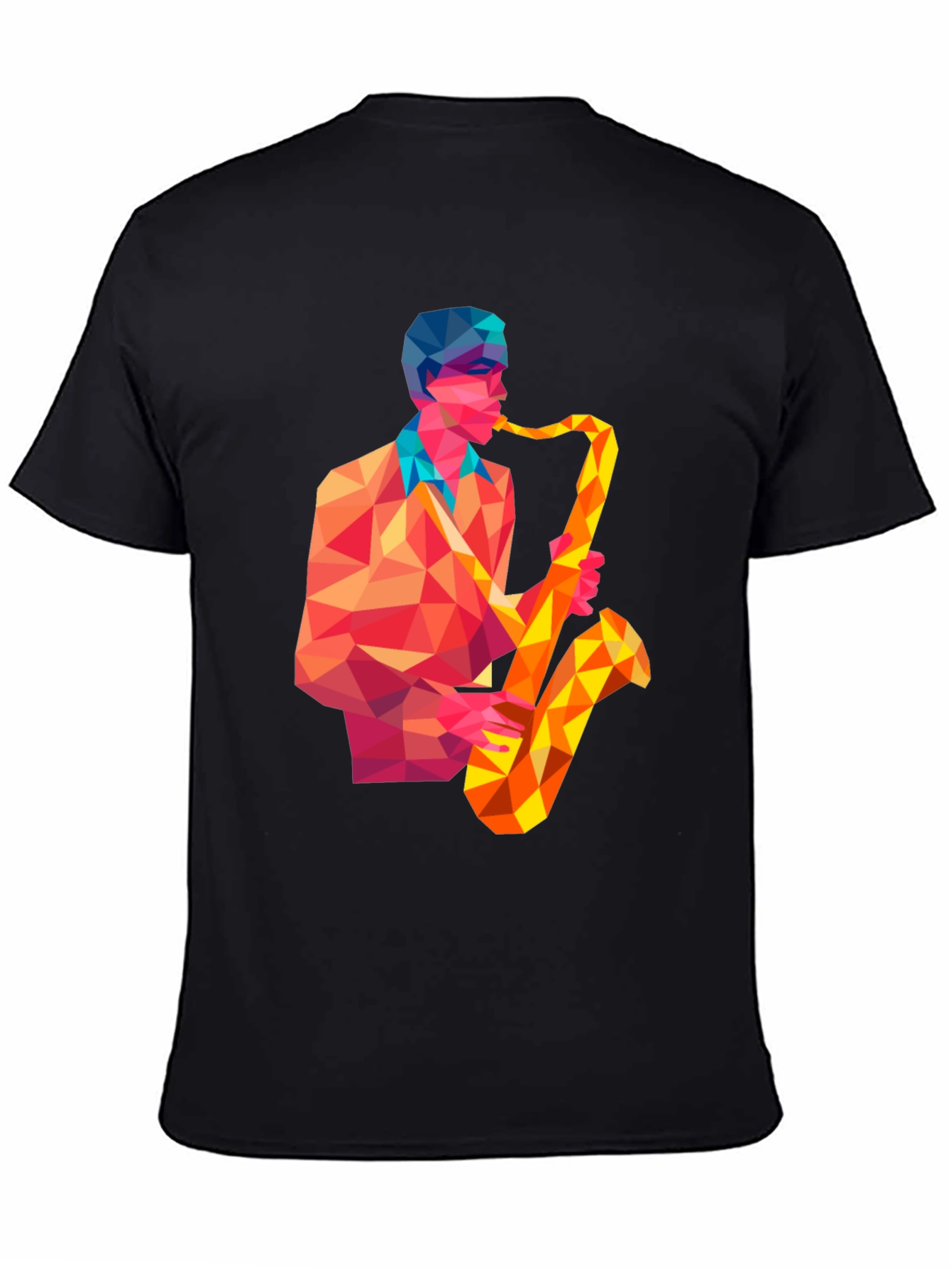 Geometric Saxophone Player Graphic Tee
