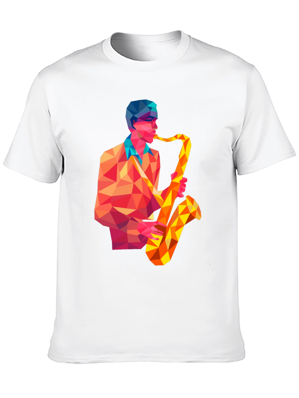 Geometric Saxophone Player Graphic Tee