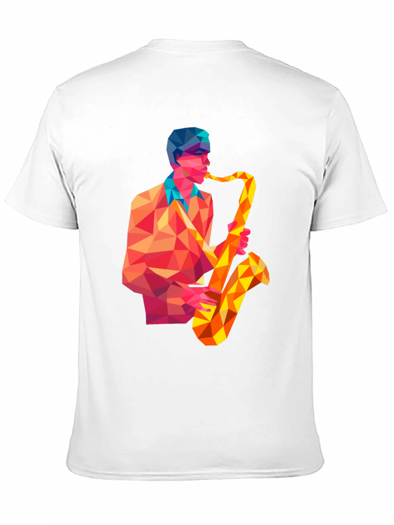 Geometric Saxophone Player Graphic Tee