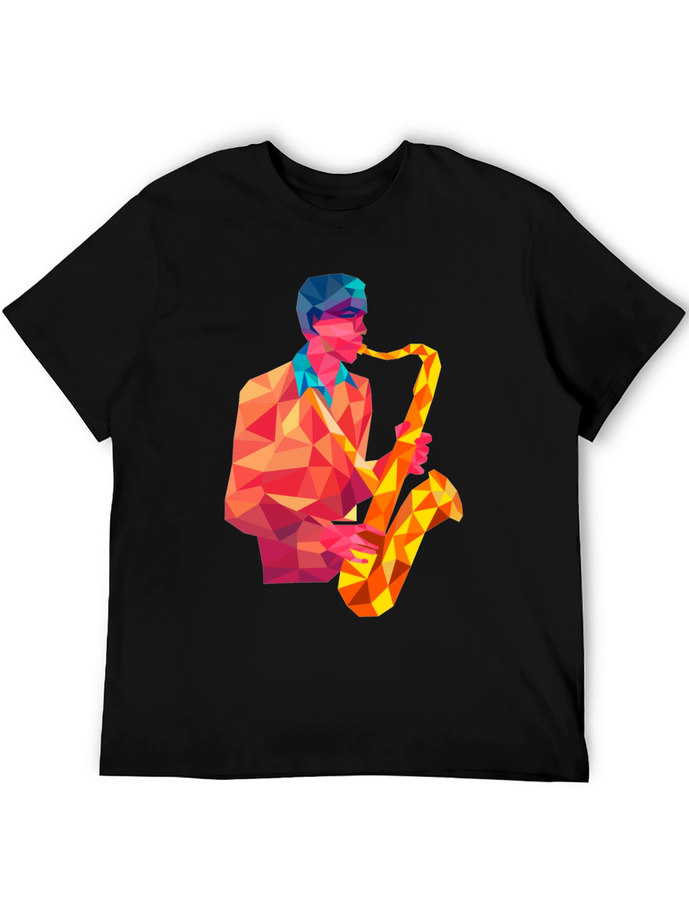 Geometric Saxophone Player Graphic Tee