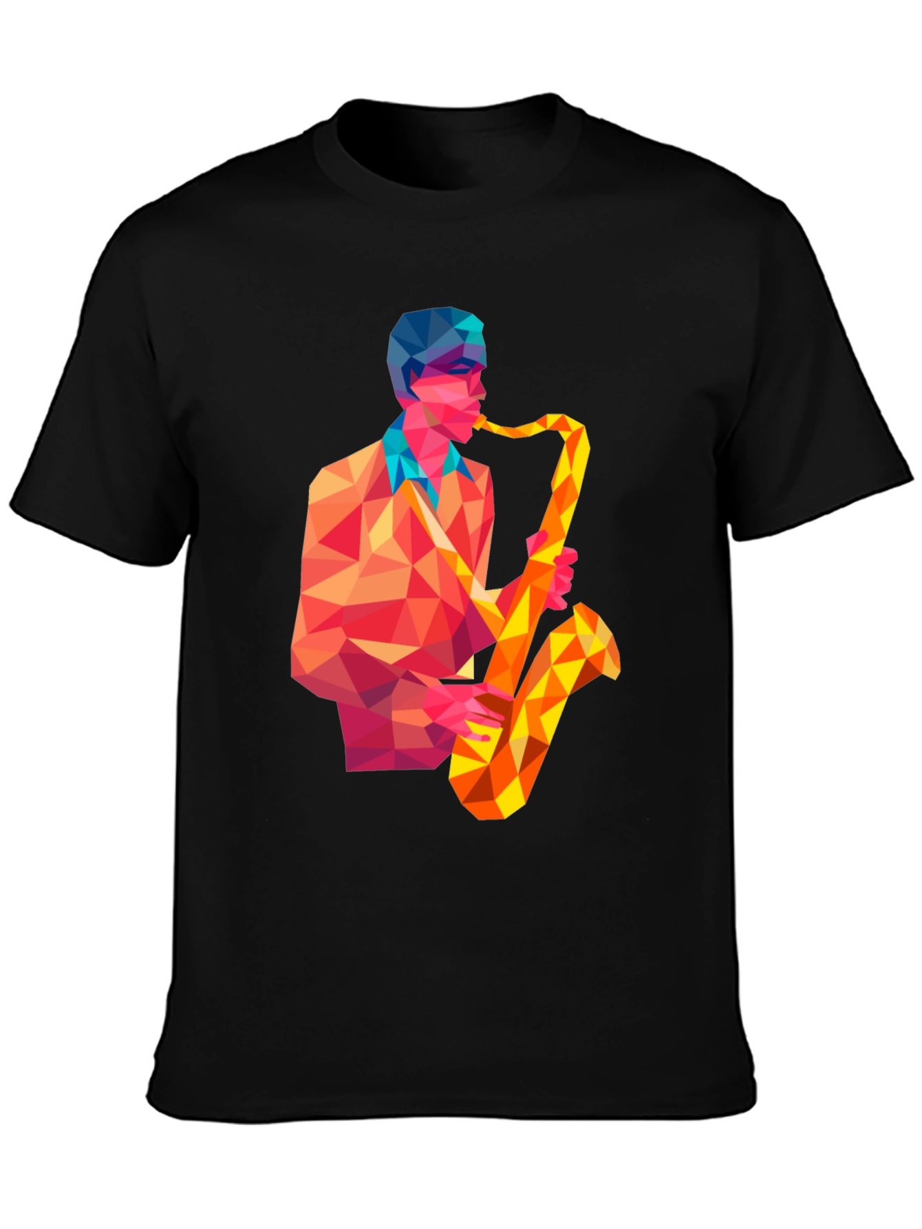 Geometric Saxophone Player Graphic Tee