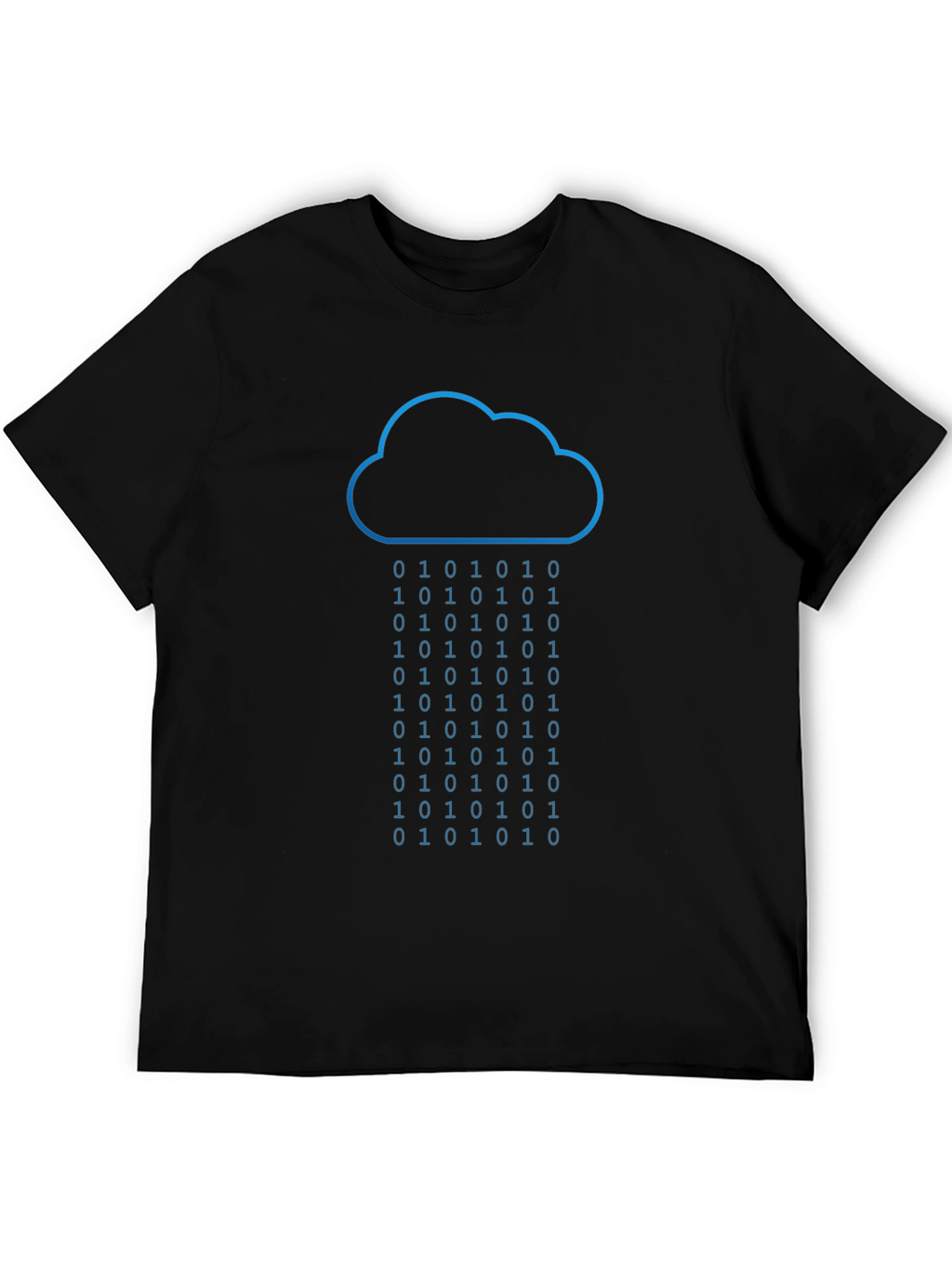 Binary Cloud Rain T-Shirt - Geeky Data Style