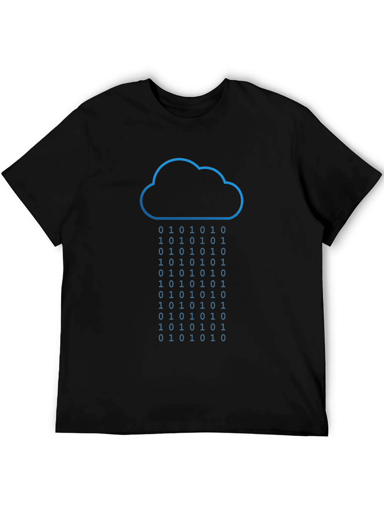 Binary Cloud Rain T-Shirt - Geeky Data Style