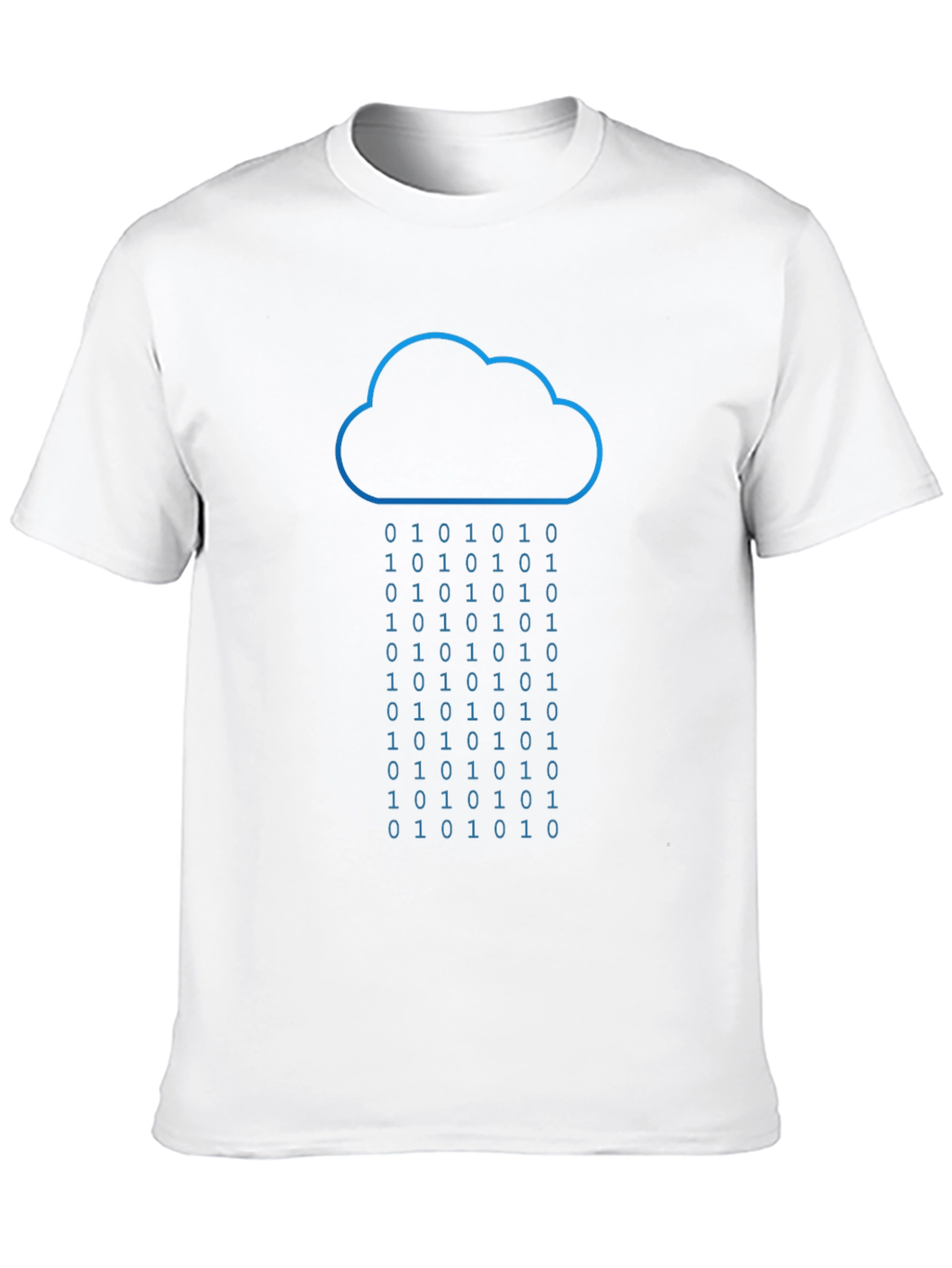 Binary Cloud Rain T-Shirt - Geeky Data Style