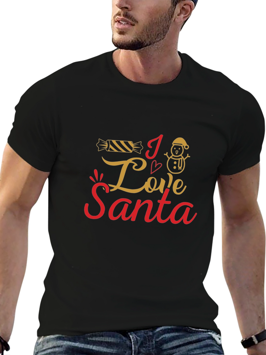 I Love Santa Christmas Graphic Tee