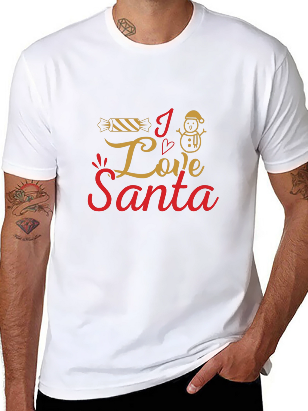 I Love Santa Christmas Graphic Tee