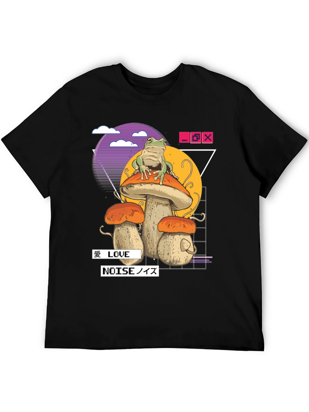 Frog on Mushroom T-Shirt - Vaporwave Aesthetic