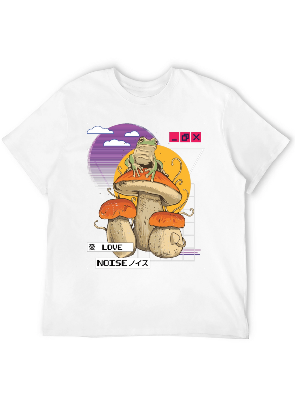 Frog on Mushroom T-Shirt - Vaporwave Aesthetic
