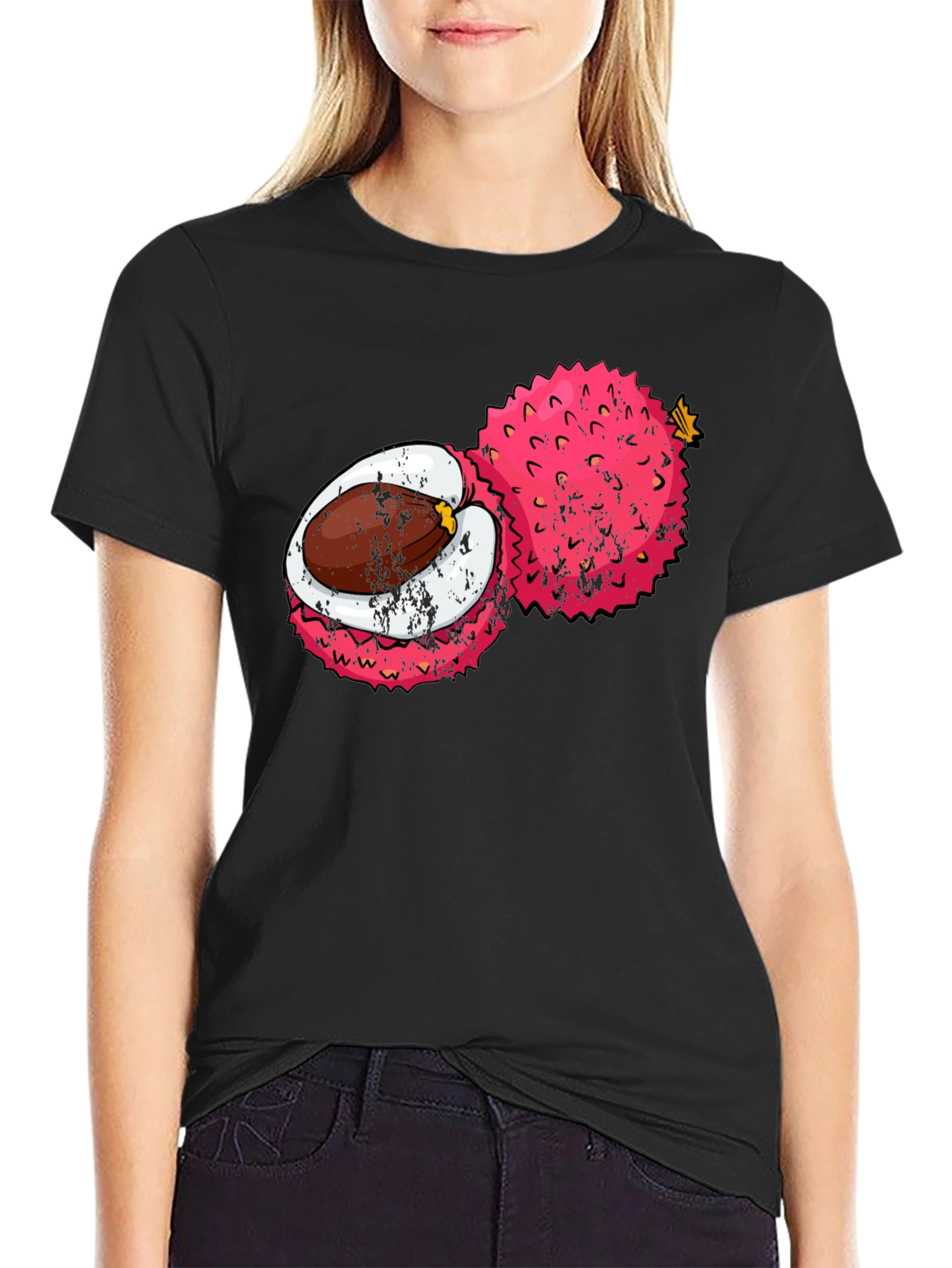 Lychee Fruit Graphic Tee - Tropical Fruit Shirt