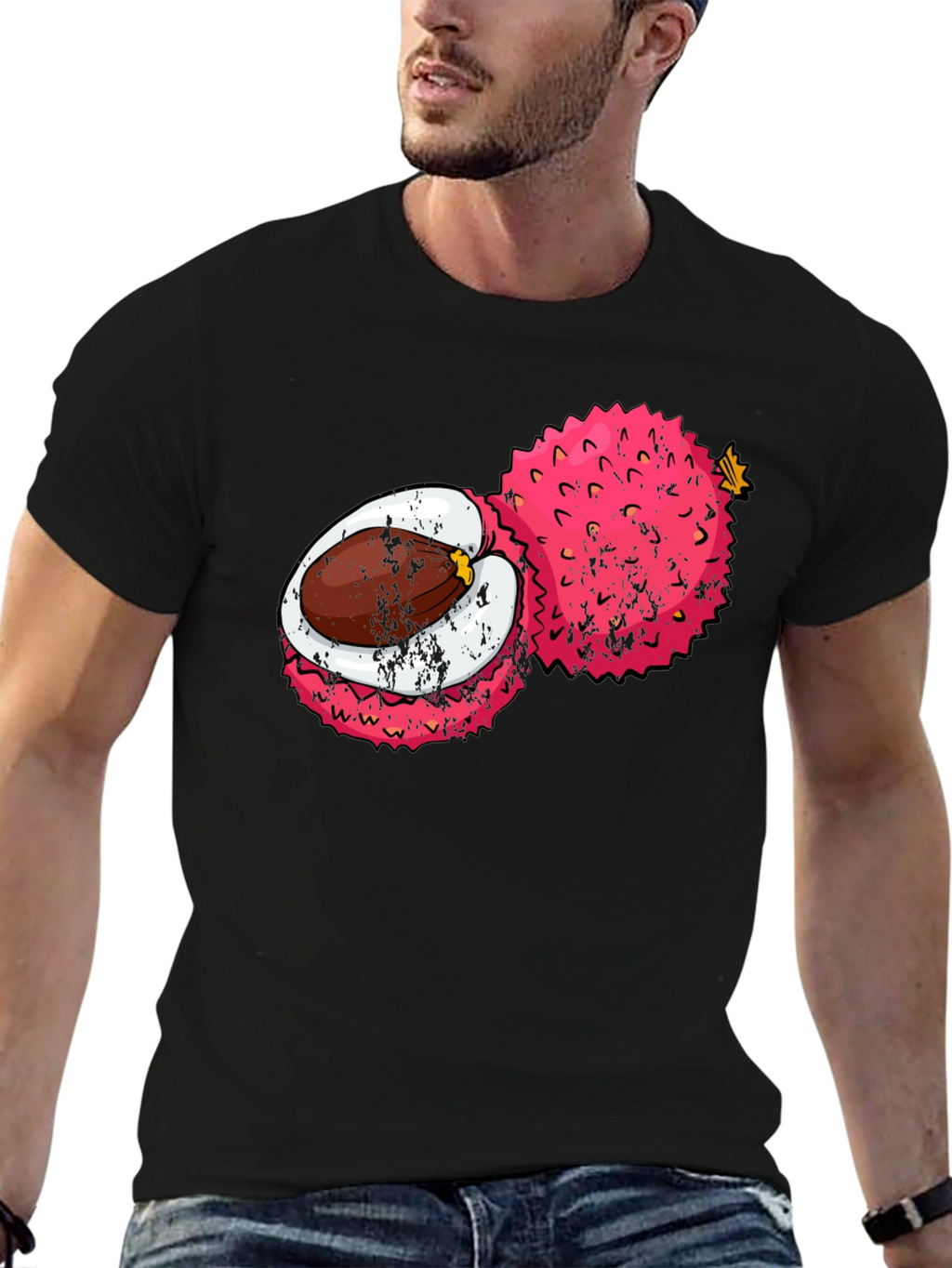 Lychee Fruit Graphic Tee - Tropical Fruit Shirt